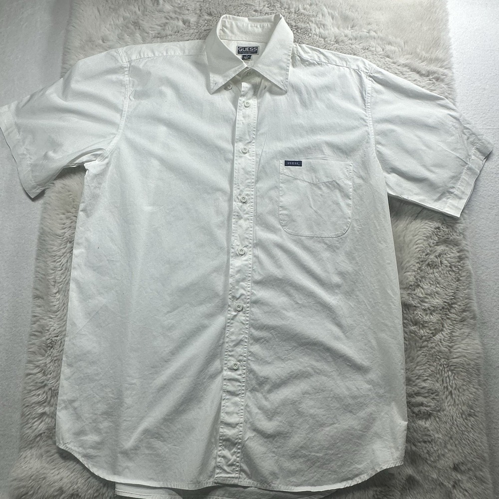 Guess Mens Vintage Long Sleeve Shirt Size M Button Down Casual Streetwear Y2K